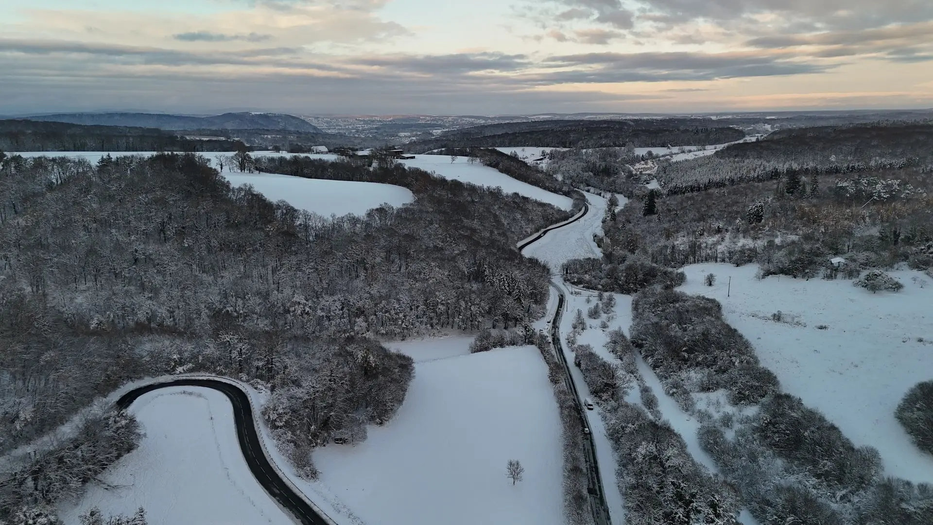 le village d&#39;écot en hiver 